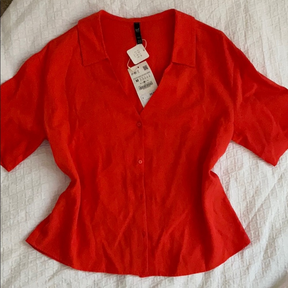 Zara button up top